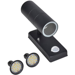 Lampe murale à led avec capteur Inox Forme cylindrique Noir Vidaxl