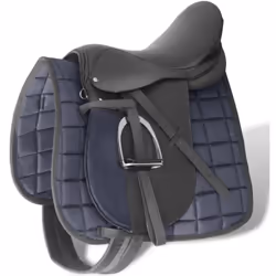 Cet ensemble de selle composé d'une selle, un tapis de selle, les étriers, une étrivière et une sangle, vous permet de vous a ...