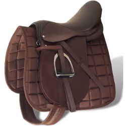 Cet ensemble de selle composé d'une selle, un tapis de selle, les étriers, une étrivière et une sangle, vous permet de vous a ...