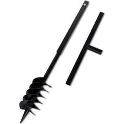 vidaXL Tarière de sol avec mèche de tarière spirales 120 mm Acier Noir - TU