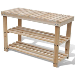 Vidaxl - tagère à chaussures 2 en 1 et dessus banc Bois de sapin massif