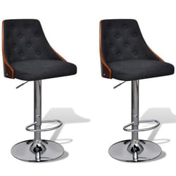 vidaXL Tabourets de bar lot de 2 bois courbé et tissu - TU
