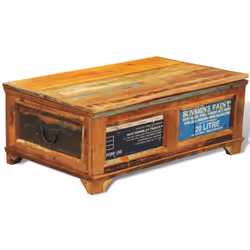 Cette table basse en bois de style antique, avec un grand compartiment sous le couvercle, est un accessoire attrayant et inte ...