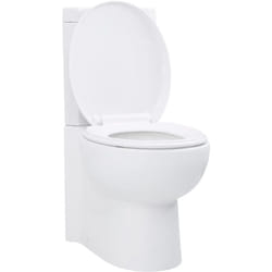 vidaXL Toilette d'angle en céramique pour salle de bains blanc - TU