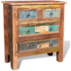 Vidaxl - Armoire avec 4 tiroirs Bois massif de récupération