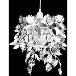 Lustre suspendu à feuilles paillette 21,5 x 30 cm Argenté vidaXL