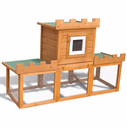 Description générale Cette grande cage de lapin à 2 étages est idéale pour l'extérieur, offrant un refuge sécurisé pour vos a ...