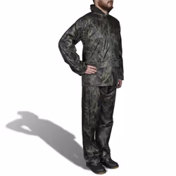 vidaXL Combinaison de pluie avec capuche 2 pcs Hommes Camouflage M - M