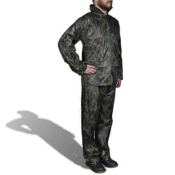 vidaXL Combinaison de pluie avec capuche 2 pcs Hommes Camouflage M - M
