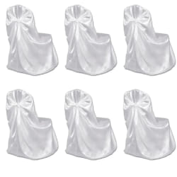 VIDAXL Housses de Chaises Banquet - Blanche 6 pièces