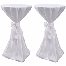 Cette table blanche avec une coupe en pleine longueur est appropriée pour les tables rondes utilisées pour les mariages, les  ...