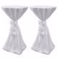 Housse de table blanche avec ruban 80 cm 2 pièces