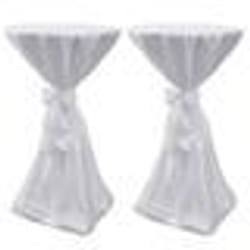 Housse de table blanche avec ruban 80 cm 2 pièces