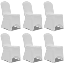 Housse blanche extensible pour chaise 6 pièces