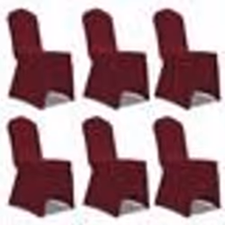 Housse bordeaux extensible pour chaise 6 pièces