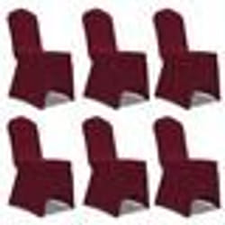 Housse bordeaux extensible pour chaise 6 pièces