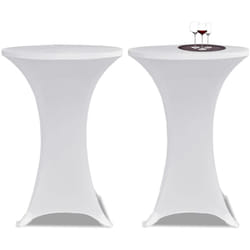 Housses élastiques de table ø 60 cm Blanc 2 pcs