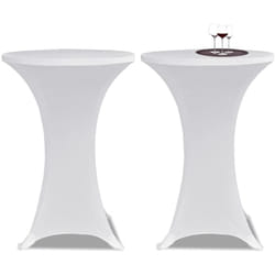 Vidaxl - Housse de table ø 70 cm Blanc extensible 2 pcs