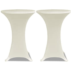 Housse de table Ø 70 cm Crème extensible 2 pcs vidaXL