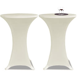 Vidaxl - Housse de table ø 80 cm Crème extensible 2 pcs