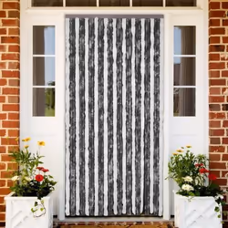 vidaXL Moustiquaire Gris et blanc 90x220 cm Chenille - TU