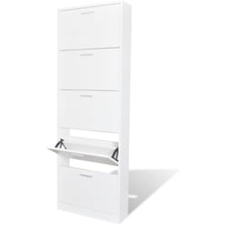 vidaXL Meuble à chaussures en bois avec 5 compartiments Blanc