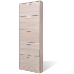 Meuble à chaussures en bois avec 5 compartiments Aspect chêne
