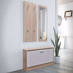 Description générale Cet ensemble d'armoires à chaussures en bois 3 en 1 comprend une armoire à chaussures, un miroir à cadre ...