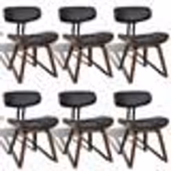 vidaXL Chaises à manger lot de 6 bois courbé et similicuir - TU