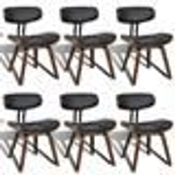 vidaXL Chaises à manger lot de 6 bois courbé et similicuir - TU