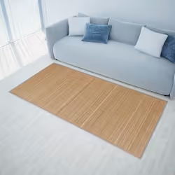 VidaXL 241340 tapis de sol Intérieure Rectangle Bambou, PVC, Polyester, Polypropylène (PP) Marron