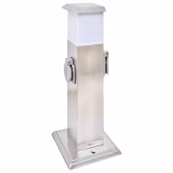 vidaXL Pilier de prise de jardin avec lampe Acier inoxydable - TU