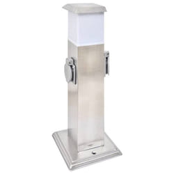 vidaXL Pilier de prise de jardin avec lampe Acier inoxydable - TU