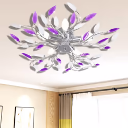 Ce magnifique plafonnier avec d'élégantes décorations de feuilles acryliques sur les bras sera un excellent choix pour orner  ...