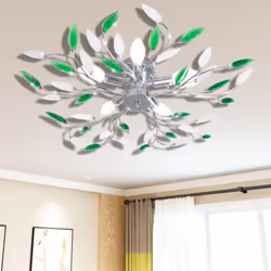 Cette superbe lampe de plafond avec des décorations de feuille acrylique sur les branches sera un super choix pour orner votr ...