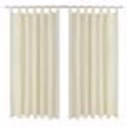 2 pcs Rideau à Passant Micro Satin Crème 140 x 225 cm - TU
