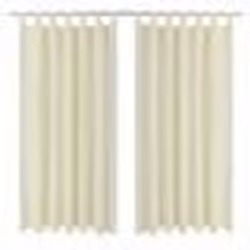 2 pcs Rideau à Passant Micro Satin Crème 140 x 245 cm - TU