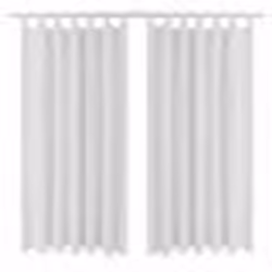 2 pcs Rideau à Passant Micro Satin Blanc 140 x 225 cm - TU