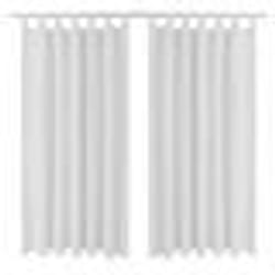 2 pcs Rideau à Passant Micro Satin Blanc 140 x 225 cm - TU