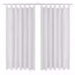 2 pcs Rideau à Passant Micro Satin Blanc 140 x 245 cm - TU