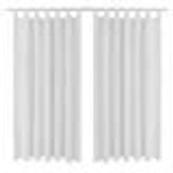 2 pcs Rideau à Passant Micro Satin Blanc 140 x 245 cm - TU
