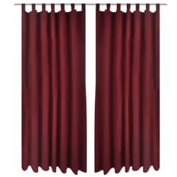 vidaXL Rideaux Micro Satin Bordeaux