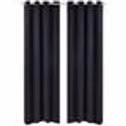 2 pcs Rideau Blackout Occultant Noir avec Œillets en métal 135x245cm - TU