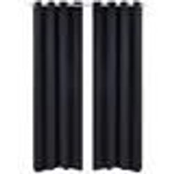2 pcs Rideau Blackout Occultant Noir avec Œillets en métal 135x245cm - TU