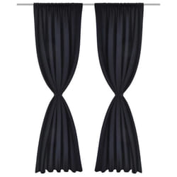 2 pcs Rideau Blackout Occultant Noir Tête à Fente 135 x 245 cm - TU