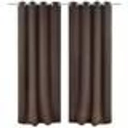 2 pcs Rideau Blackout Occultant Brun avec Œillets en métal 135x245cm - TU