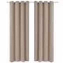 2 pcs Rideau Blackout Occultant Crème avec Œillets en métal 135x245cm - TU