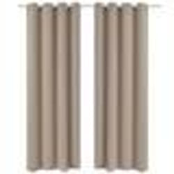 2 pcs Rideau Blackout Occultant Crème avec Œillets en métal 135x245cm - TU
