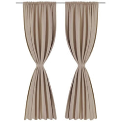 Rideaux occultants à fentes 2 pcs Crème 135 x 245 cm - Vidaxl