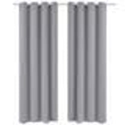 2 pcs Rideau Blackout Occultant Gris avec Œillets en métal 135x245cm - TU